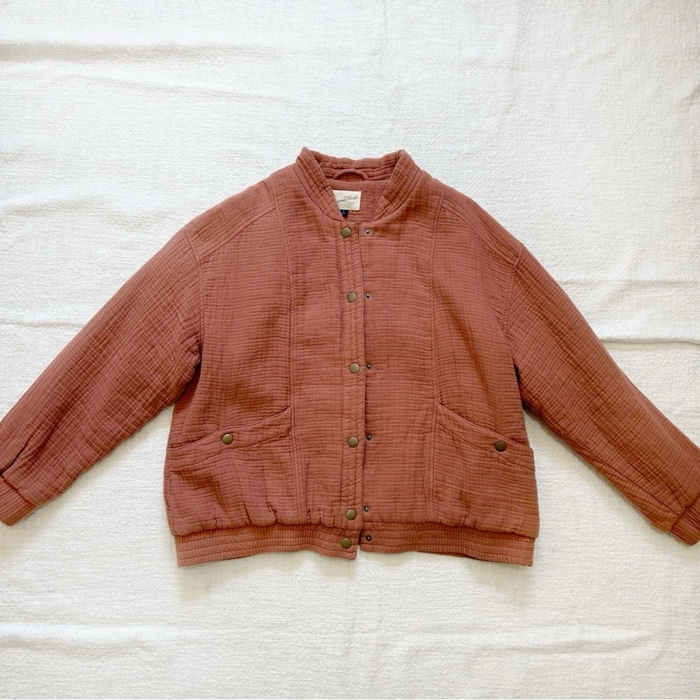 Universal Thread Quilted Button Up Bomber Jacket … - image 4